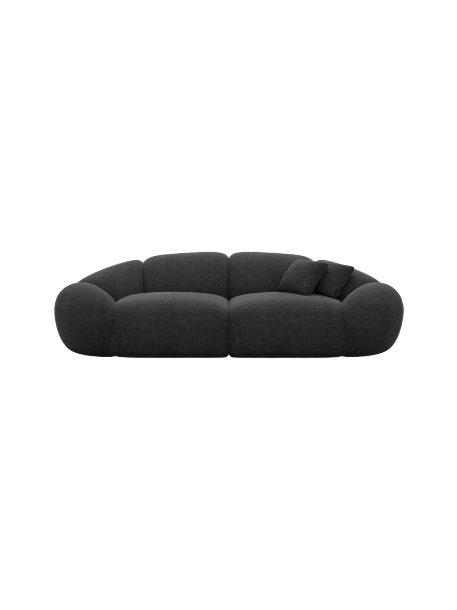 
2-Sitzer Design Sofa „Arden“ mit Strukturstoff-Bezug - Strukturstoff Anthrazit