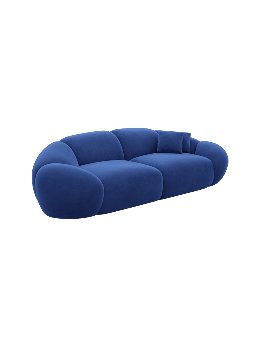
2-Sitzer Design Sofa „Arden“ mit Samtbezug - Samtbezug Königsblau