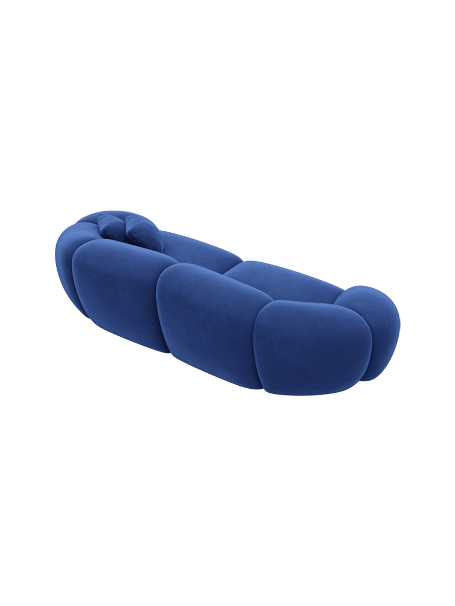 
2-Sitzer Design Sofa „Arden“ mit Samtbezug - Samtbezug Königsblau