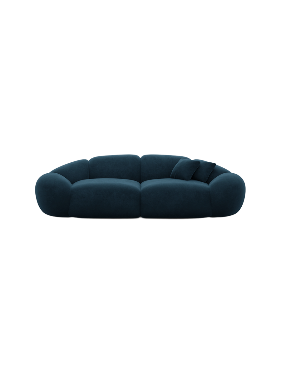 
2-Sitzer Design Sofa „Arden“ mit Samtbezug - Samtbezug Königsblau
