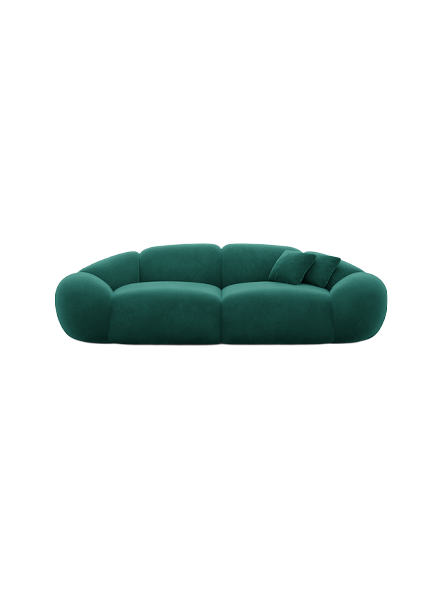 
2-Sitzer Design Sofa „Arden“ mit Samtbezug - Samtbezug Königsblau