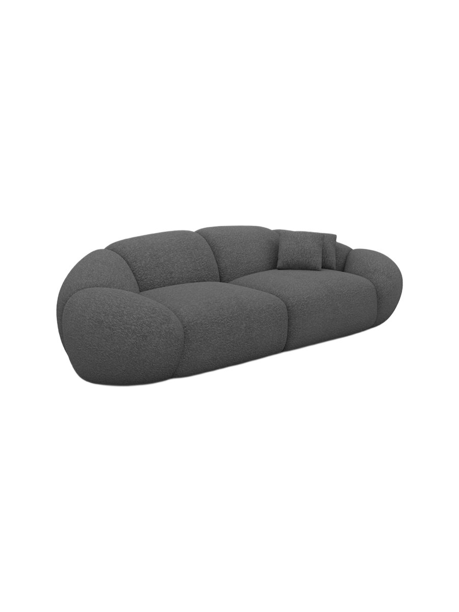 
3-Sitzer Design Sofa „Arden“ mit Bouclé-Bezug - Bouclé Graphit