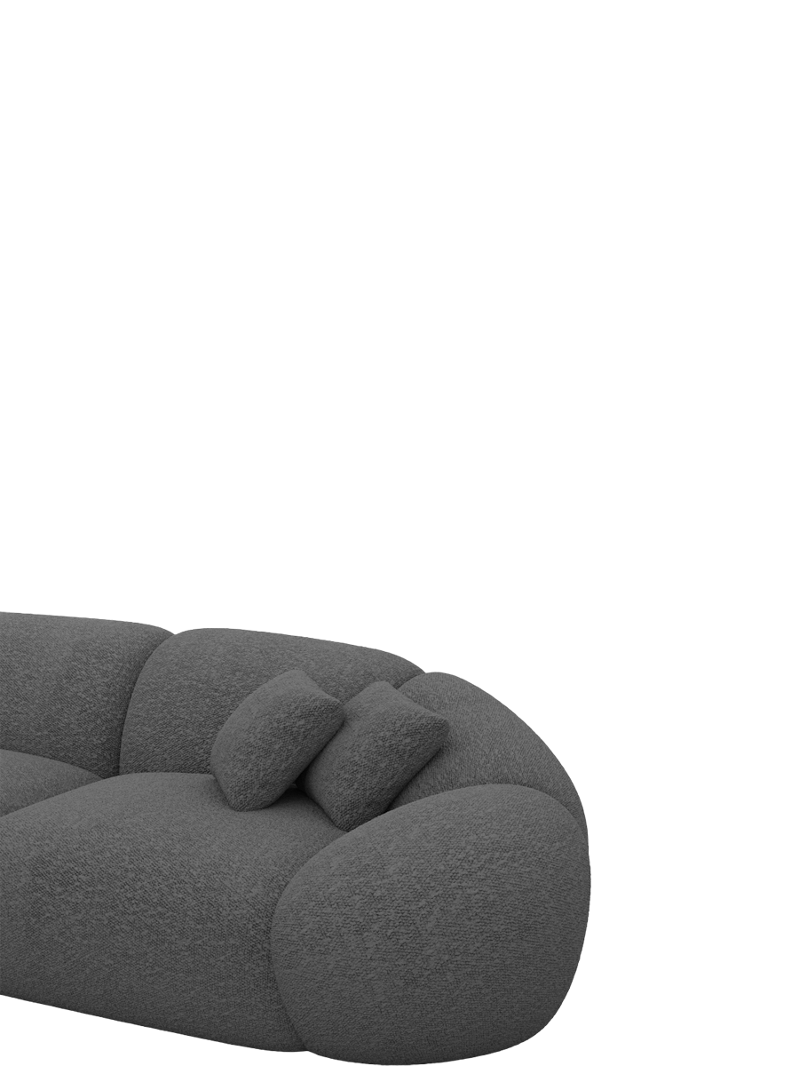 
3-Sitzer Design Sofa „Arden“ mit Bouclé-Bezug - Bouclé Graphit