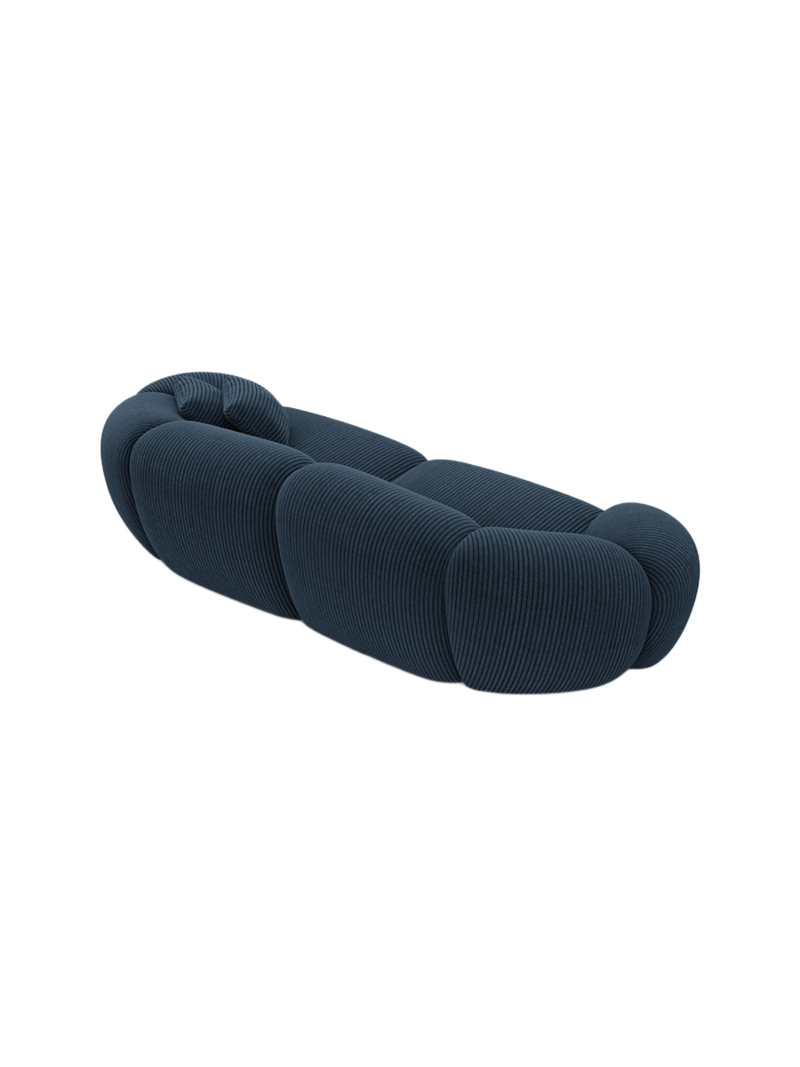
3-Sitzer Design Sofa „Arden“, Cordsamt - Cordsamt Dunkelblau
