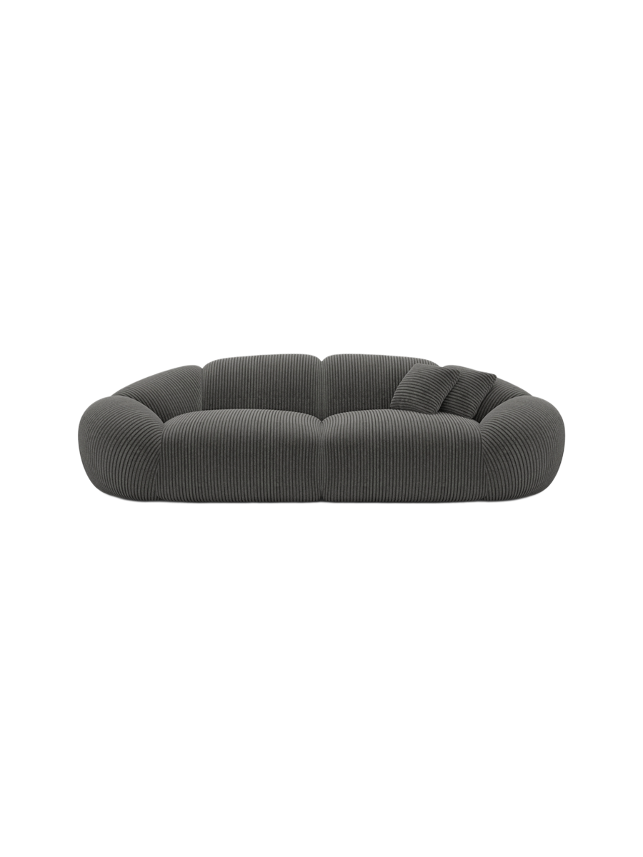 
3-Sitzer Design Sofa „Arden“, Cordsamt - Cordsamt Dunkelblau