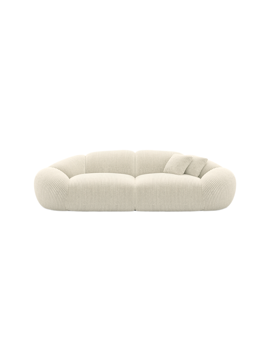 
3-Sitzer Design Sofa „Arden“, Cordsamt - Cordsamt Dunkelblau