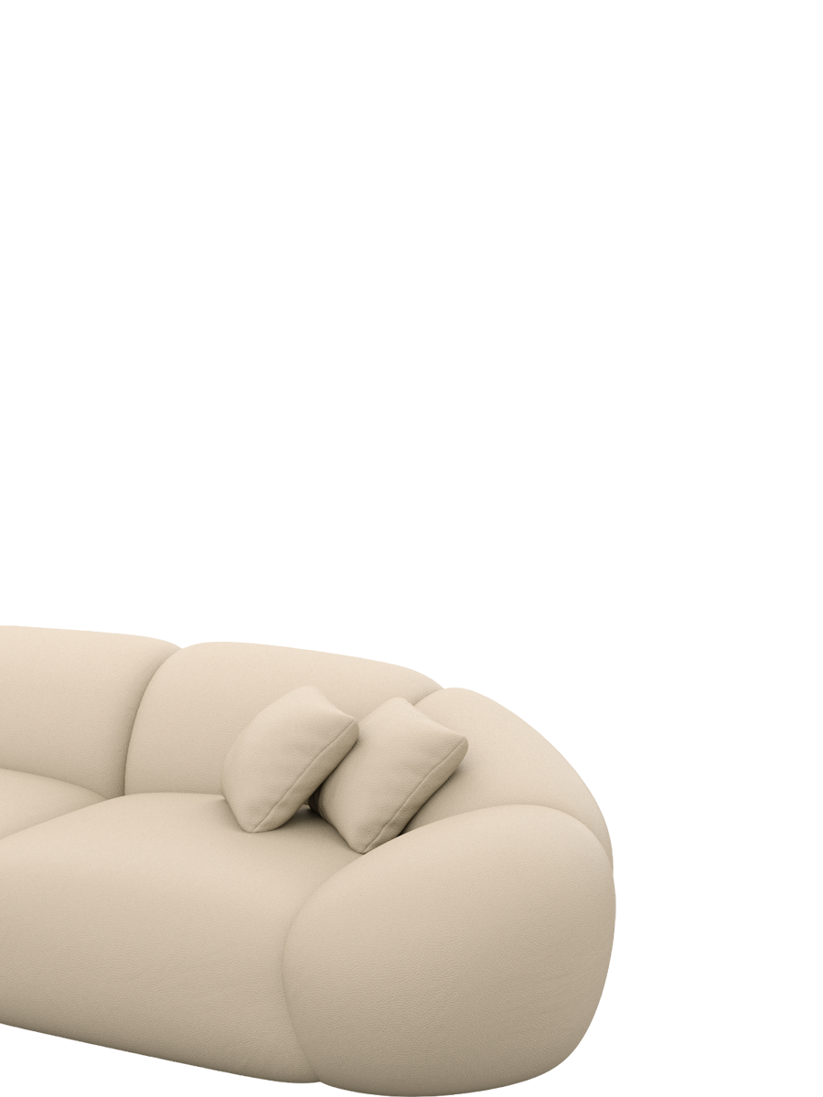
3-Sitzer Design Echtleder Sofa „Arden“ - Echtleder Beige