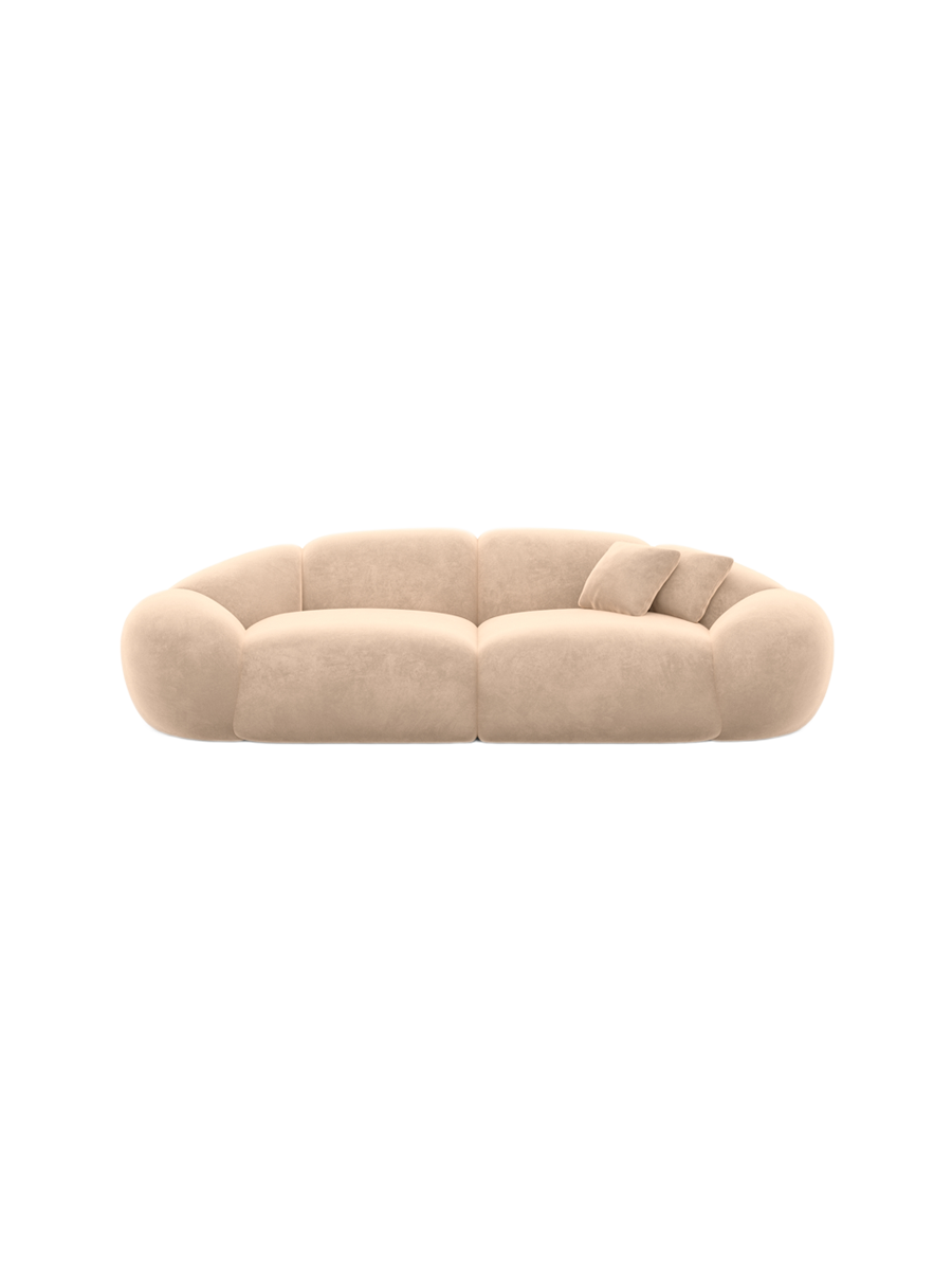 
3-Sitzer Design Sofa „Arden“ mit Samtbezug - Samtbezug Königsblau