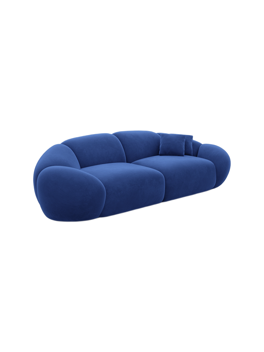 
3-Sitzer Design Sofa „Arden“ mit Samtbezug - Samtbezug Königsblau