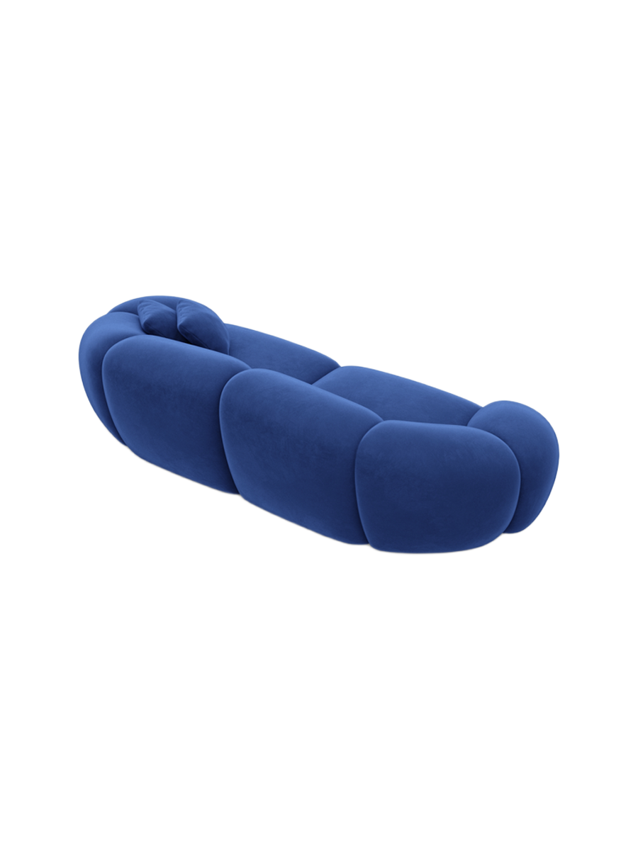 
3-Sitzer Design Sofa „Arden“ mit Samtbezug - Samtbezug Königsblau