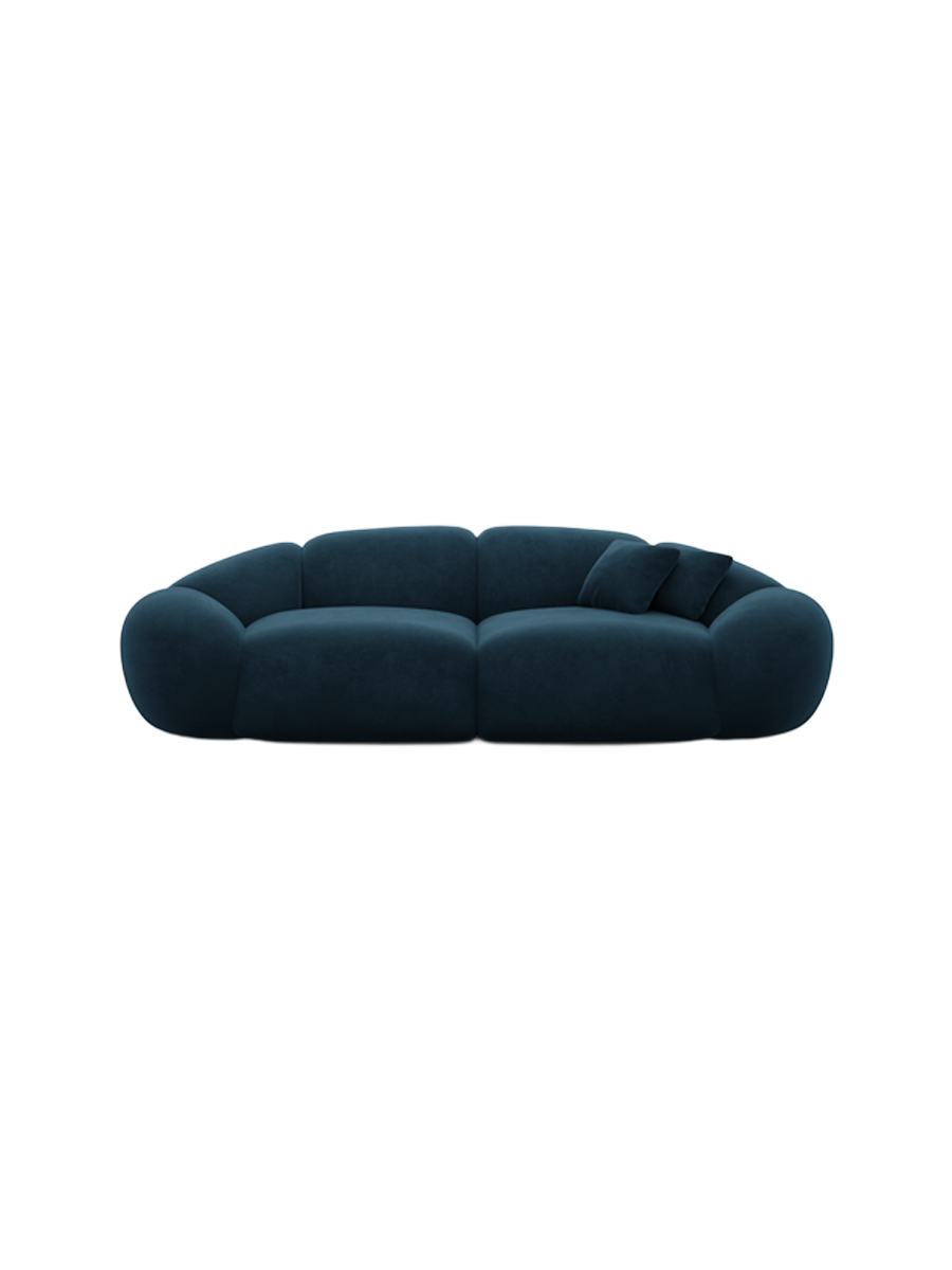 
3-Sitzer Design Sofa „Arden“ mit Samtbezug - Samtbezug Königsblau
