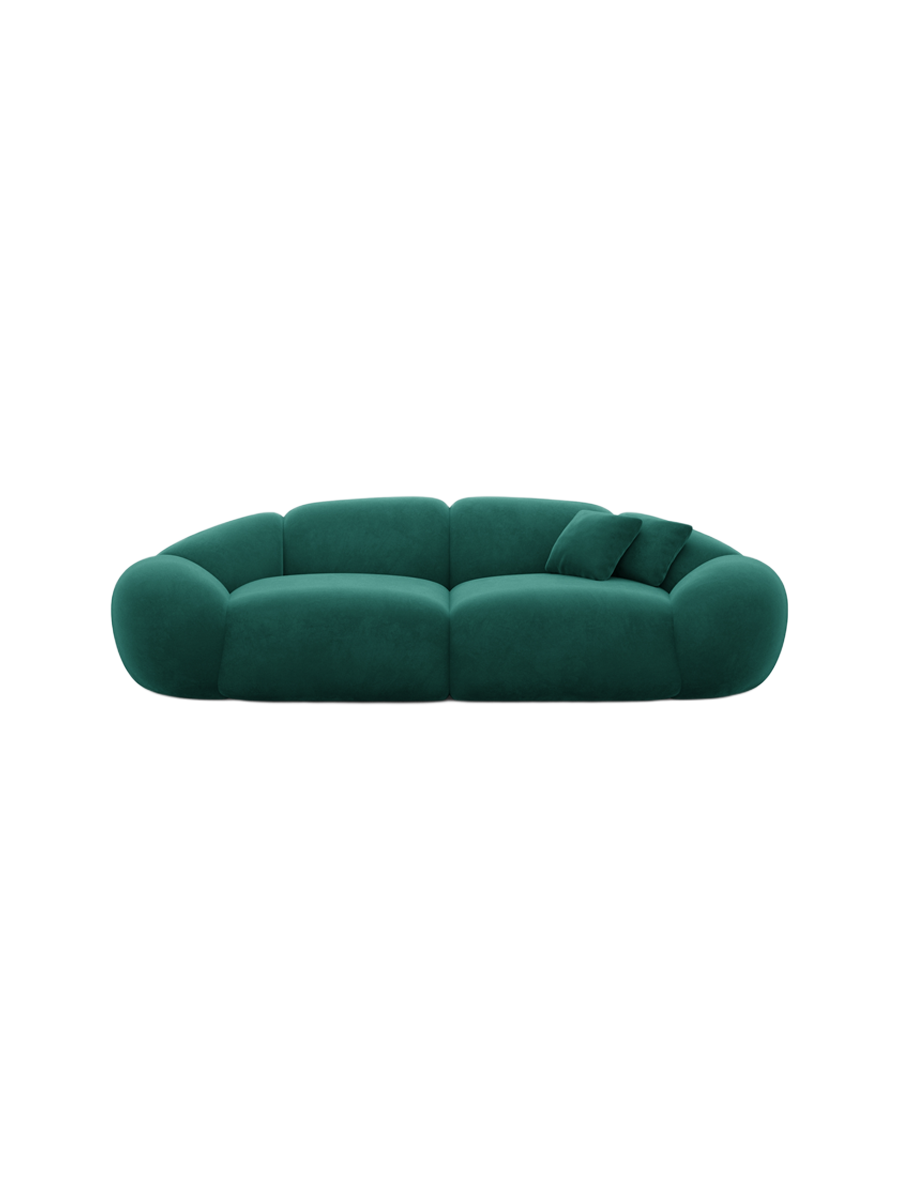 
3-Sitzer Design Sofa „Arden“ mit Samtbezug - Samtbezug Königsblau