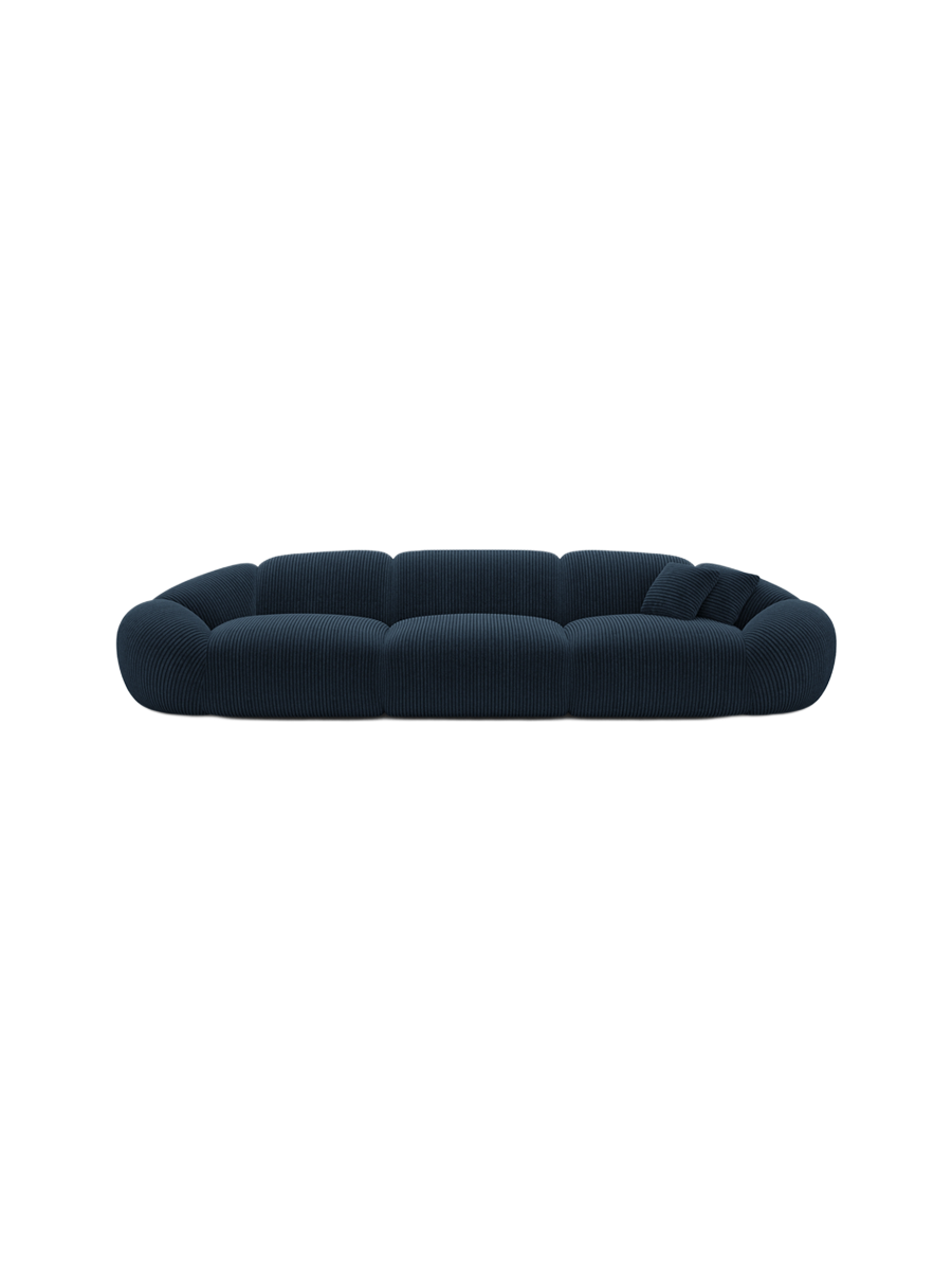 
4-Sitzer Design Sofa „Arden“, Cordsamt - Cordsamt Dunkelblau