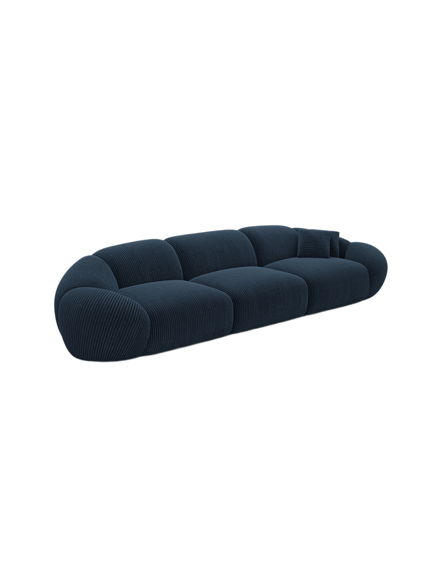 
4-Sitzer Design Sofa „Arden“, Cordsamt - Cordsamt Dunkelblau