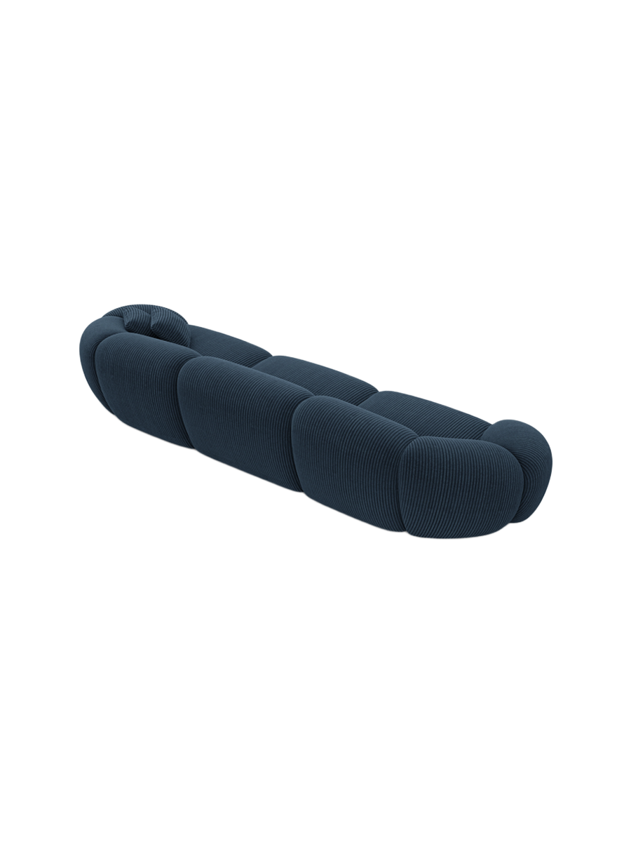 
4-Sitzer Design Sofa „Arden“, Cordsamt - Cordsamt Dunkelblau