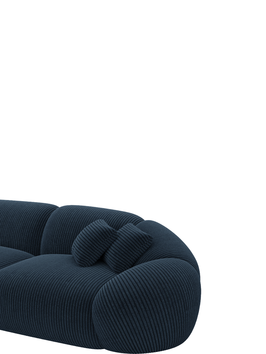 
4-Sitzer Design Sofa „Arden“, Cordsamt - Cordsamt Dunkelblau