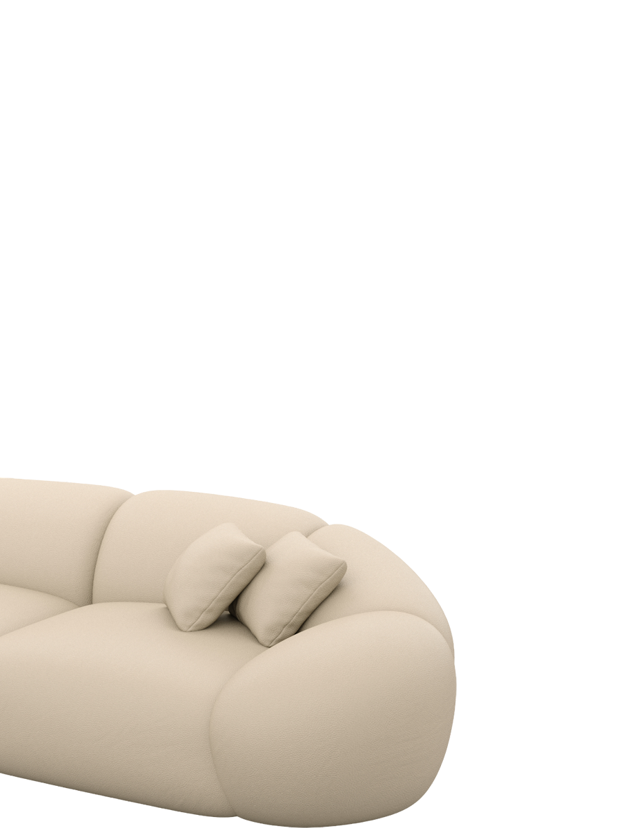 
4-Sitzer Design Echtleder Sofa „Arden“ - Echtleder Beige