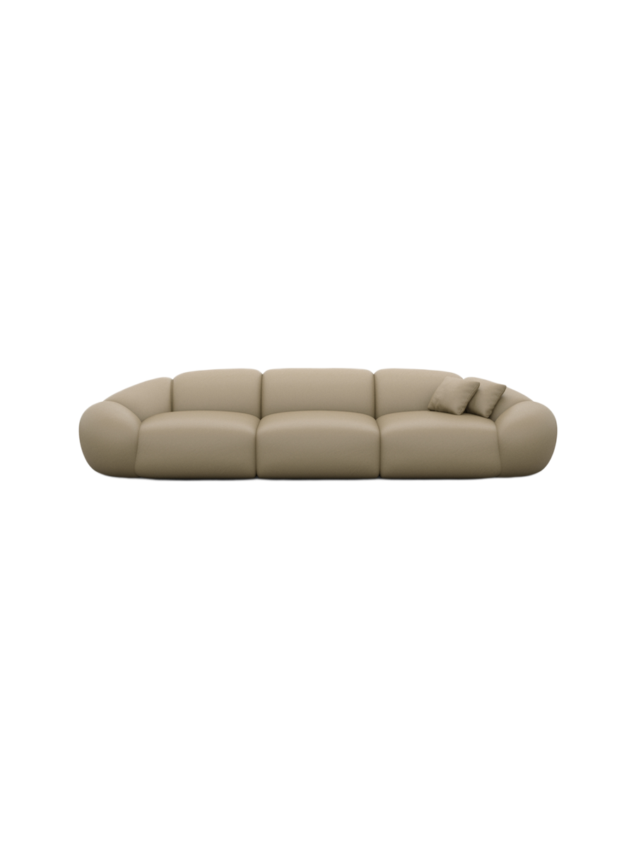 
4-Sitzer Design Echtleder Sofa „Arden“ - Echtleder Beige