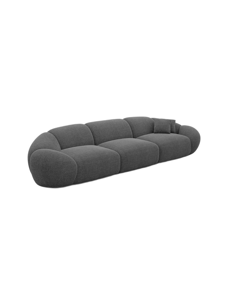 
4-Sitzer Design Sofa „Arden“ mit Strukturstoff-Bezug - Strukturstoff Anthrazit