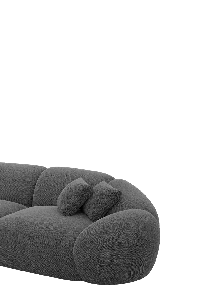 
4-Sitzer Design Sofa „Arden“ mit Strukturstoff-Bezug - Strukturstoff Anthrazit