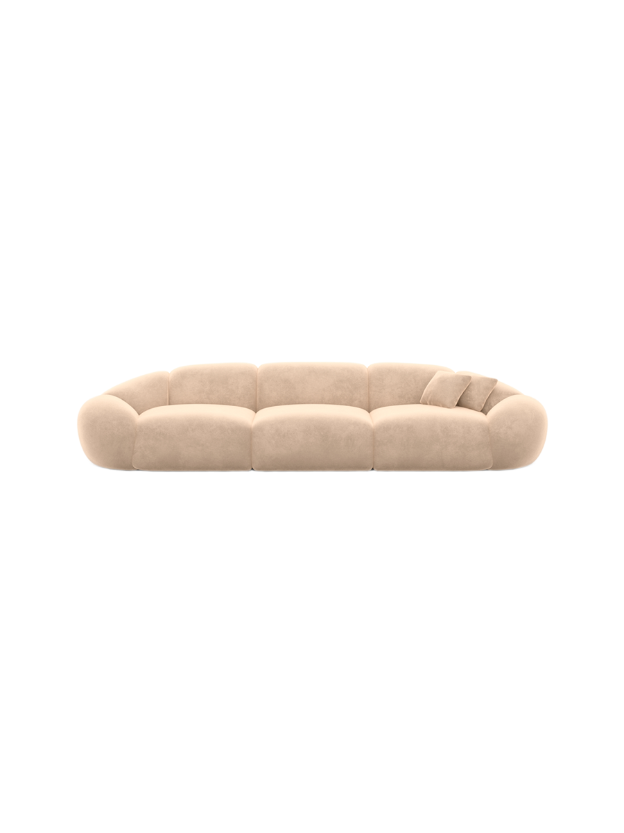 
4-Sitzer Design Sofa „Arden“ mit Samtbezug - Samtbezug Königsblau