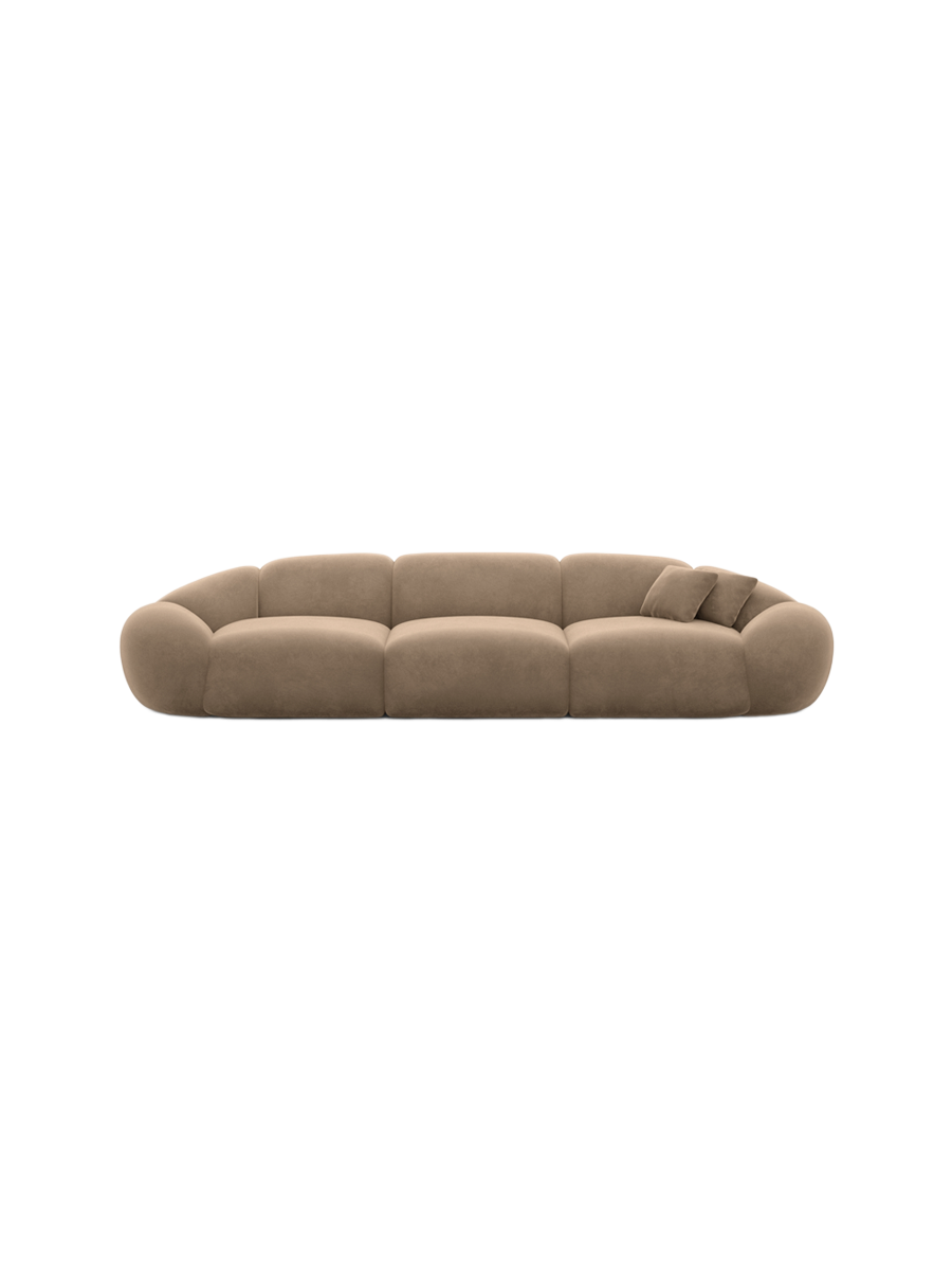 
4-Sitzer Design Sofa „Arden“ mit Samtbezug - Samtbezug Königsblau
