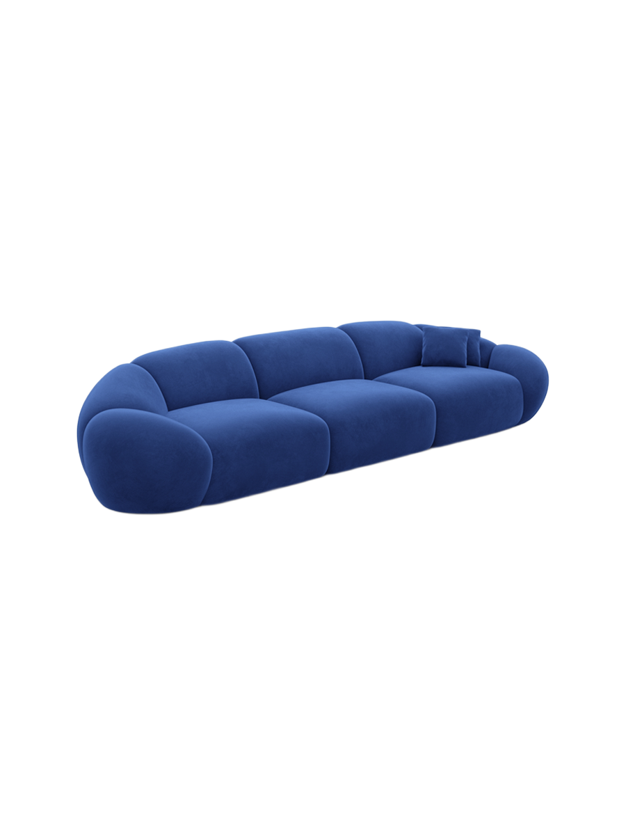 
4-Sitzer Design Sofa „Arden“ mit Samtbezug - Samtbezug Königsblau