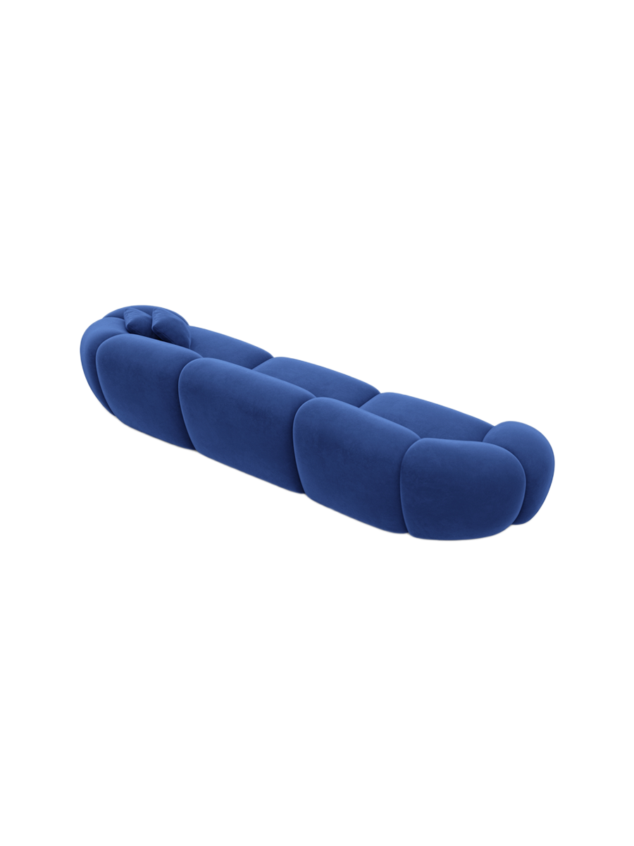 
4-Sitzer Design Sofa „Arden“ mit Samtbezug - Samtbezug Königsblau