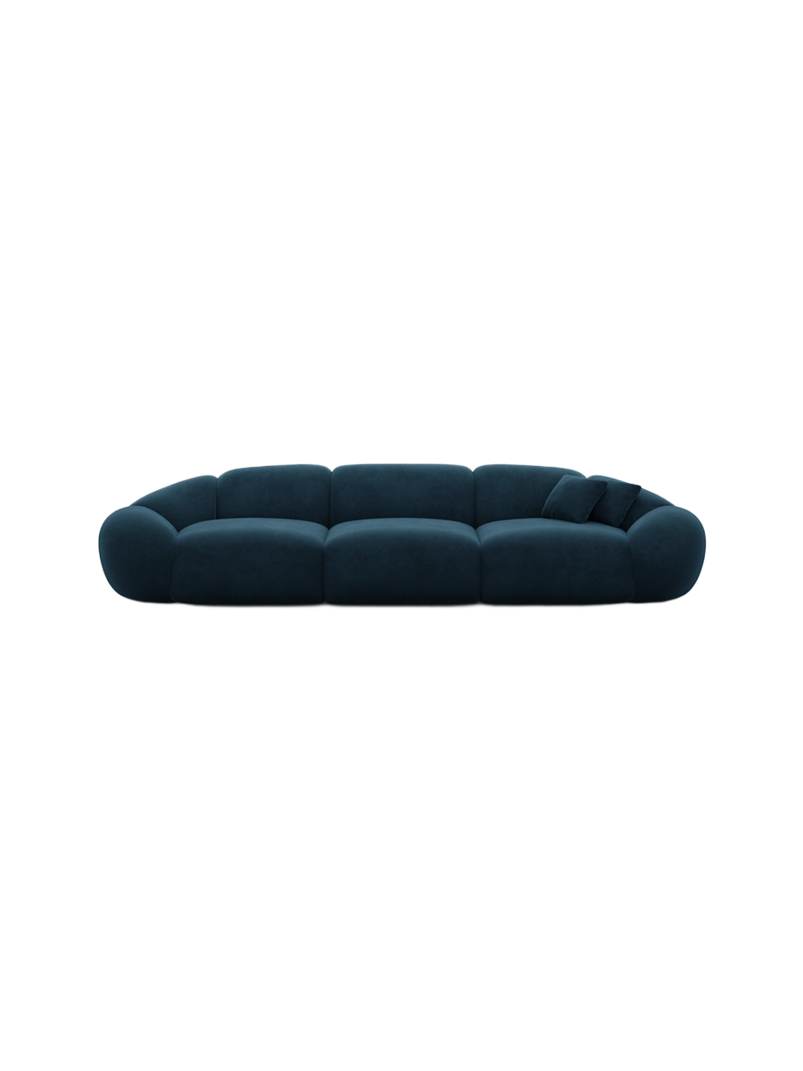
4-Sitzer Design Sofa „Arden“ mit Samtbezug - Samtbezug Königsblau
