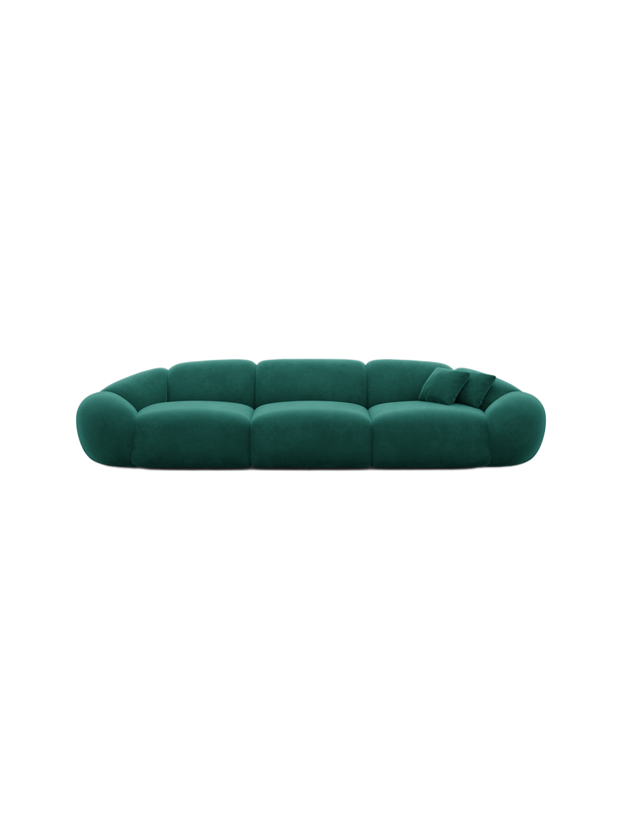 
4-Sitzer Design Sofa „Arden“ mit Samtbezug - Samtbezug Königsblau