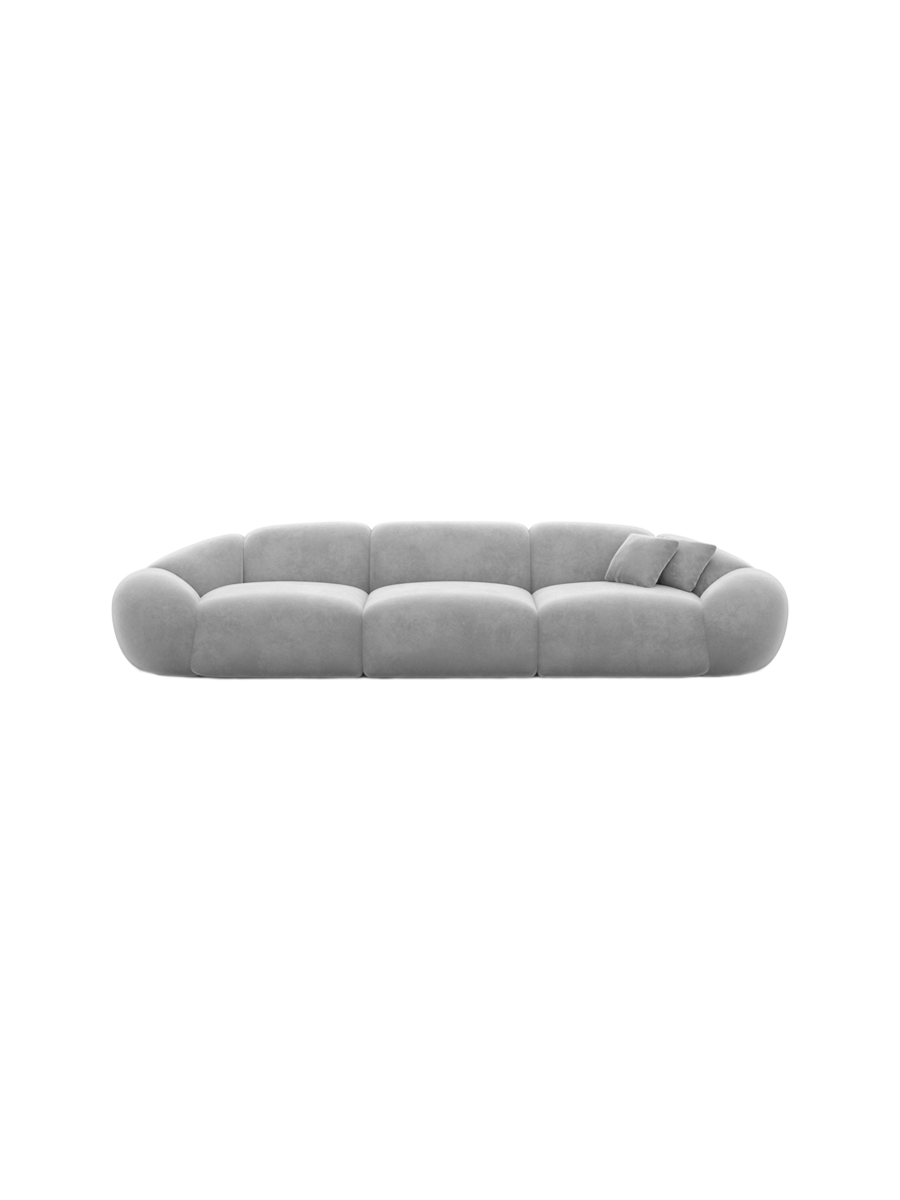 
4-Sitzer Design Sofa „Arden“ mit Samtbezug - Samtbezug Königsblau