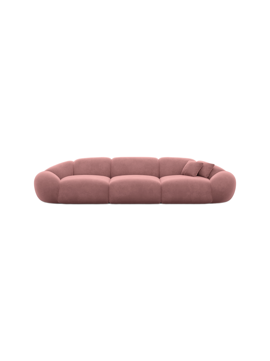 
4-Sitzer Design Sofa „Arden“ mit Samtbezug - Samtbezug Königsblau