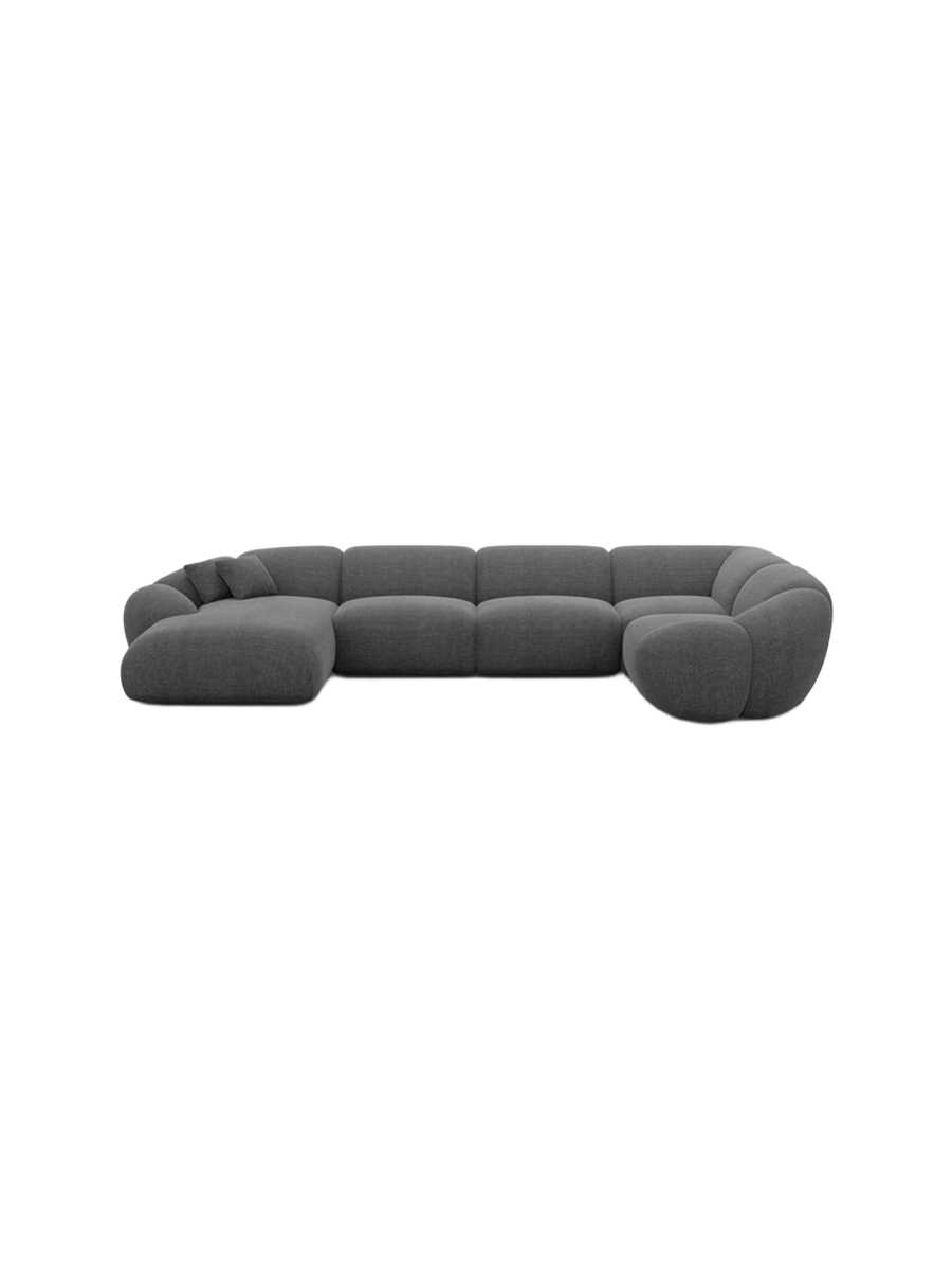 
6-Sitzer Design Panorama-Sofa „Arden XL“ mit Strukturstoff-Bezug - Strukturstoff Anthrazit / Lange Seite links