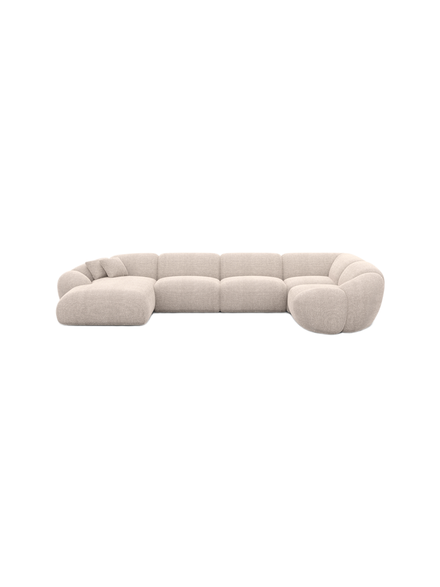 
6-Sitzer Design Panorama-Sofa „Arden XL“ mit Strukturstoff-Bezug - Strukturstoff Anthrazit / Lange Seite links