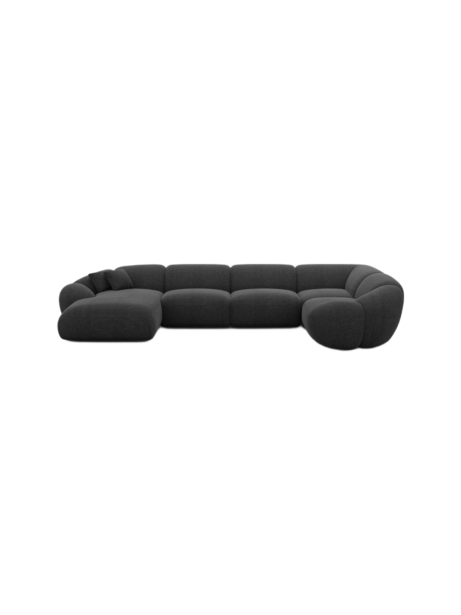 
6-Sitzer Design Panorama-Sofa „Arden XL“ mit Strukturstoff-Bezug - Strukturstoff Anthrazit / Lange Seite links