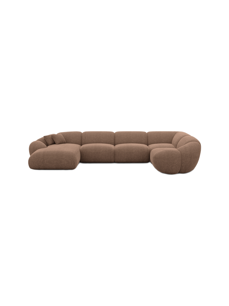 
6-Sitzer Design Panorama-Sofa „Arden XL“ mit Strukturstoff-Bezug - Strukturstoff Anthrazit / Lange Seite links