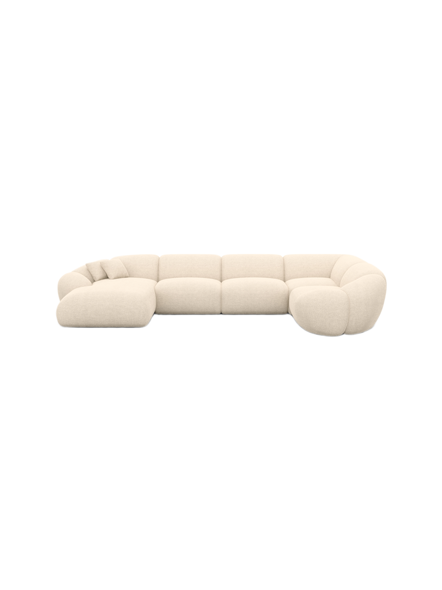 
6-Sitzer Design Panorama-Sofa „Arden XL“ mit Strukturstoff-Bezug - Strukturstoff Anthrazit / Lange Seite links