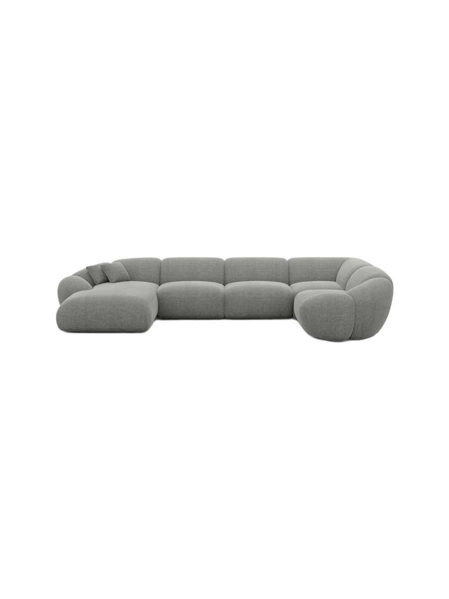 
6-Sitzer Design Panorama-Sofa „Arden XL“ mit Strukturstoff-Bezug - Strukturstoff Anthrazit / Lange Seite links