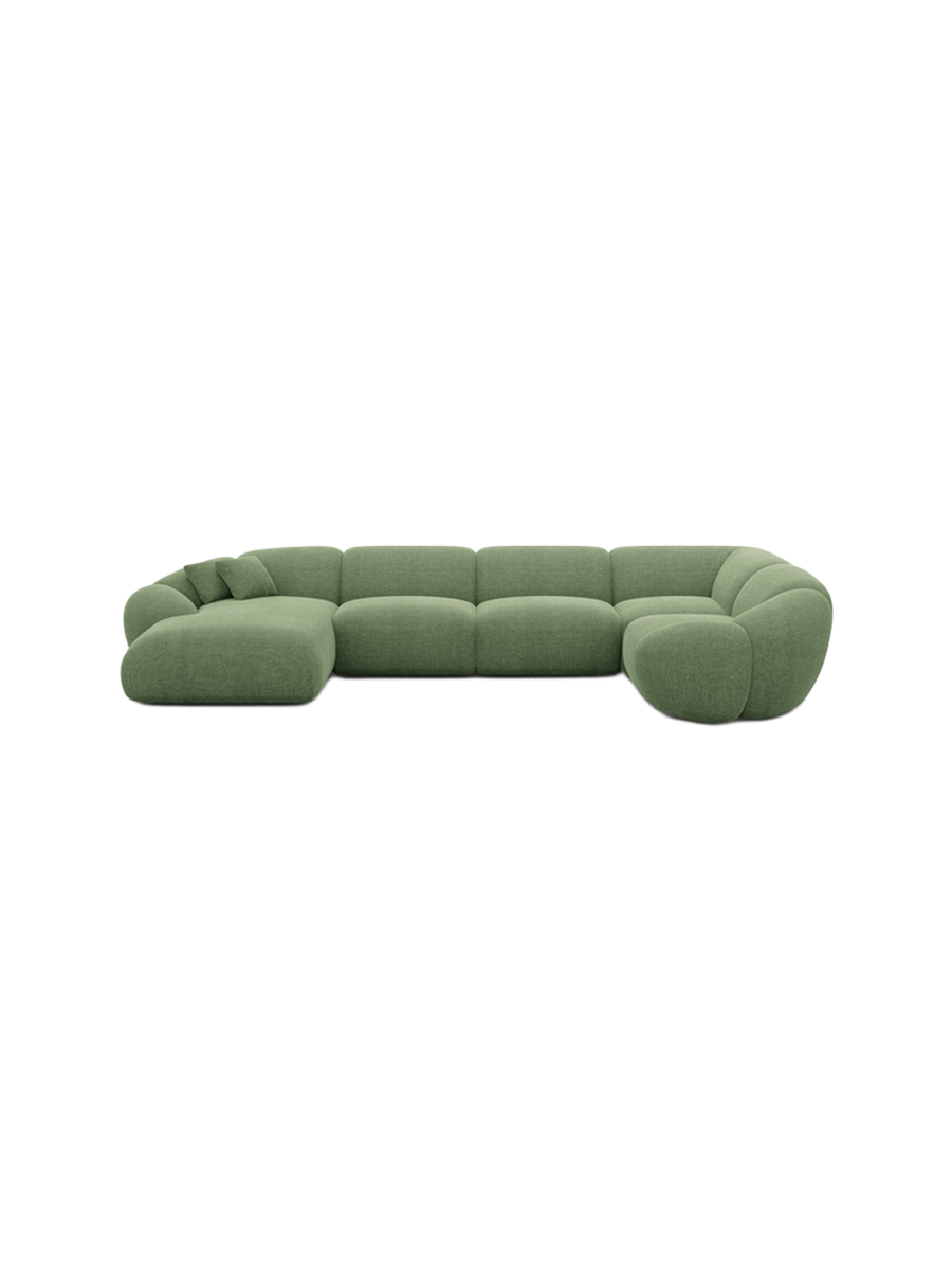 
6-Sitzer Design Panorama-Sofa „Arden XL“ mit Strukturstoff-Bezug - Strukturstoff Anthrazit / Lange Seite links
