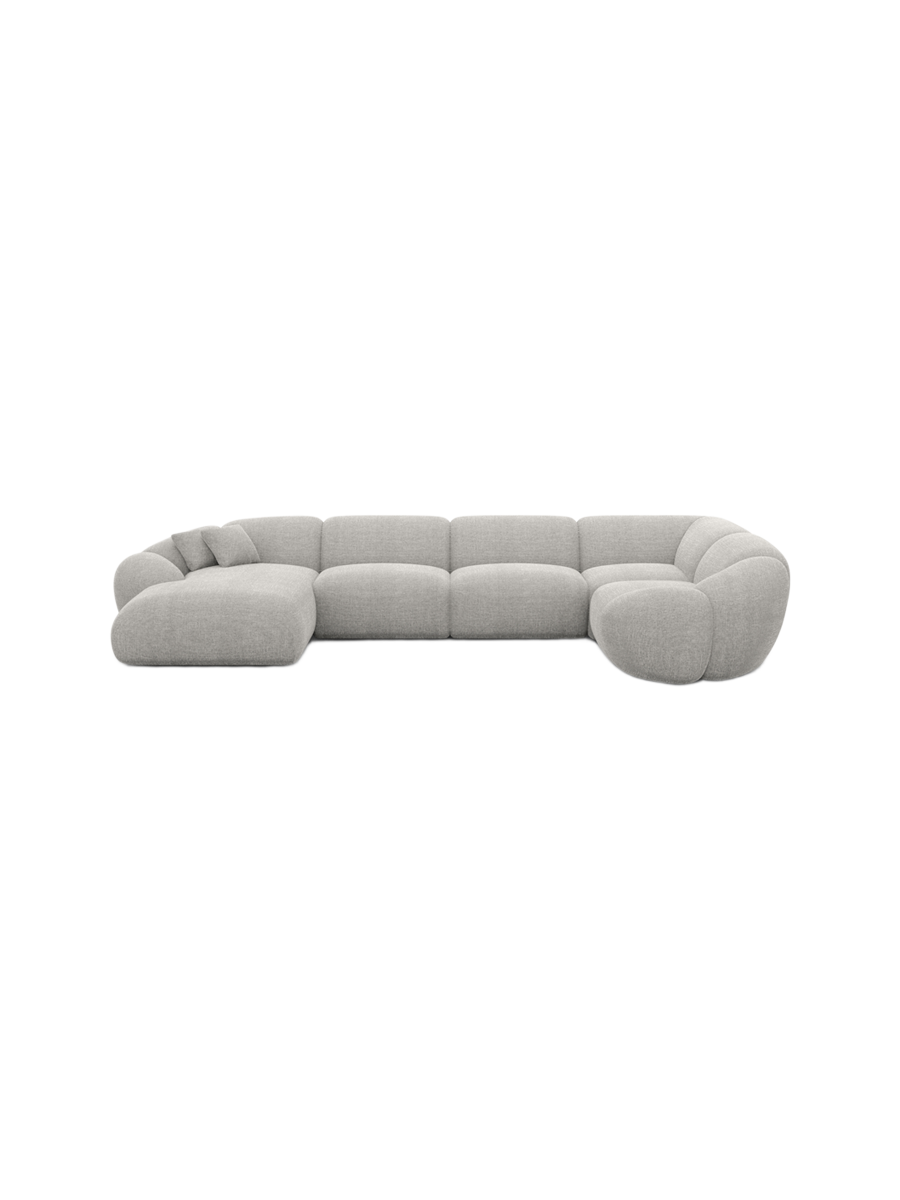 
6-Sitzer Design Panorama-Sofa „Arden XL“ mit Strukturstoff-Bezug - Strukturstoff Anthrazit / Lange Seite links