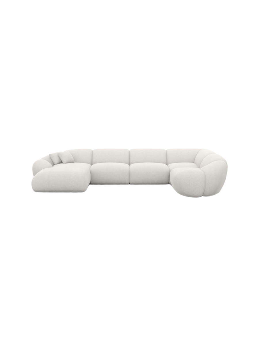 
6-Sitzer Design Panorama-Sofa „Arden XL“ mit Strukturstoff-Bezug - Strukturstoff Anthrazit / Lange Seite links