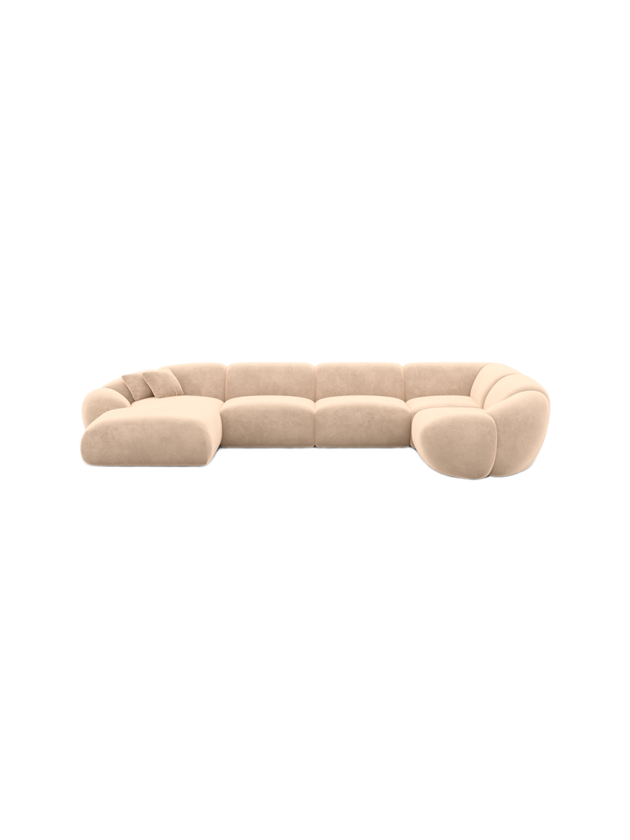 
6-Sitzer Design Panorama-Sofa „Arden XL“ mit Samtbezug - Samtbezug Königsblau / Lange Seite links