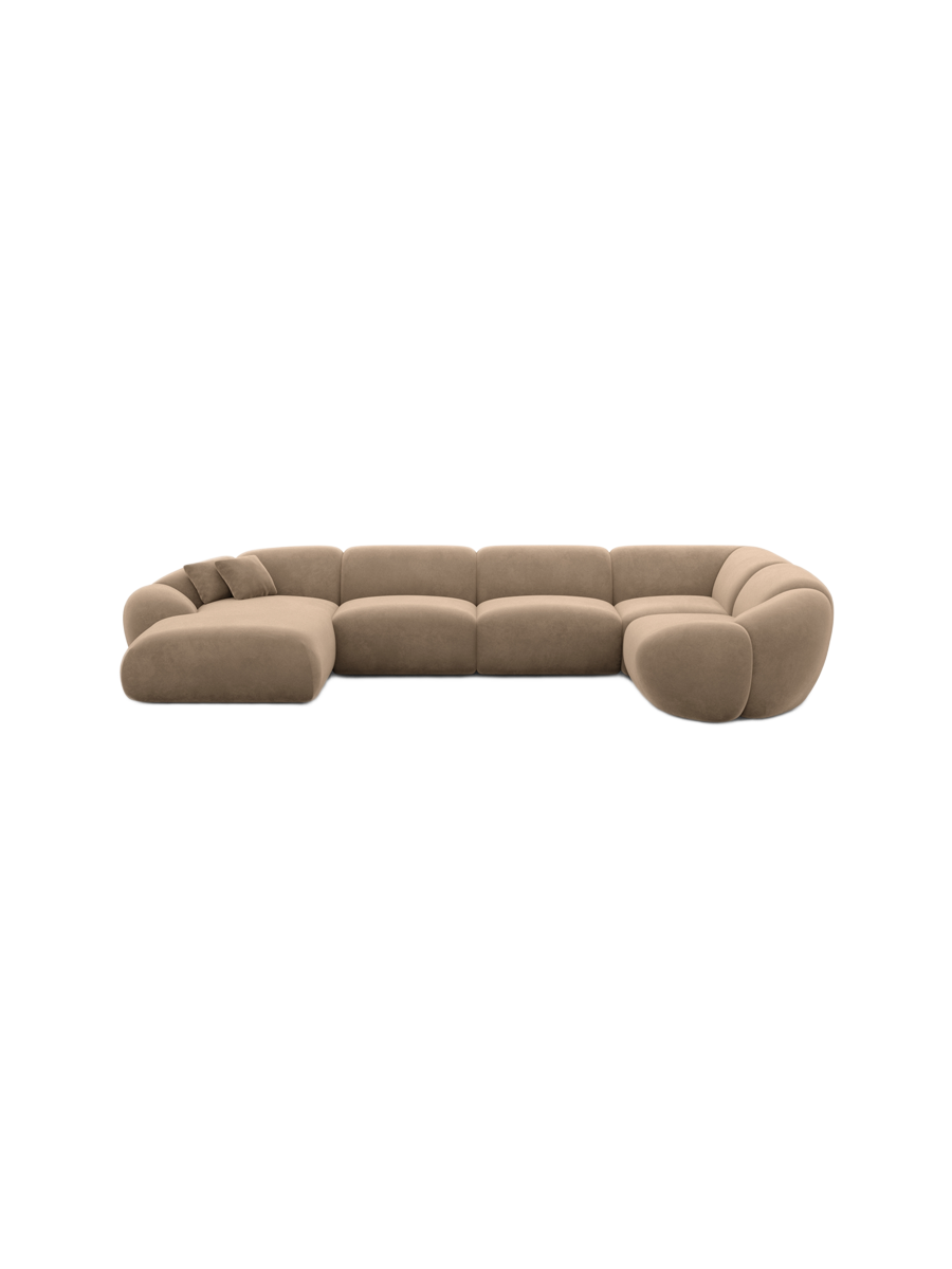 
6-Sitzer Design Panorama-Sofa „Arden XL“ mit Samtbezug - Samtbezug Königsblau / Lange Seite links