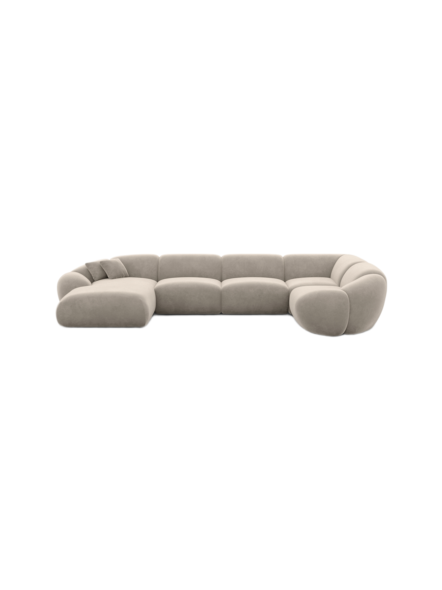 
6-Sitzer Design Panorama-Sofa „Arden XL“ mit Samtbezug - Samtbezug Königsblau / Lange Seite links