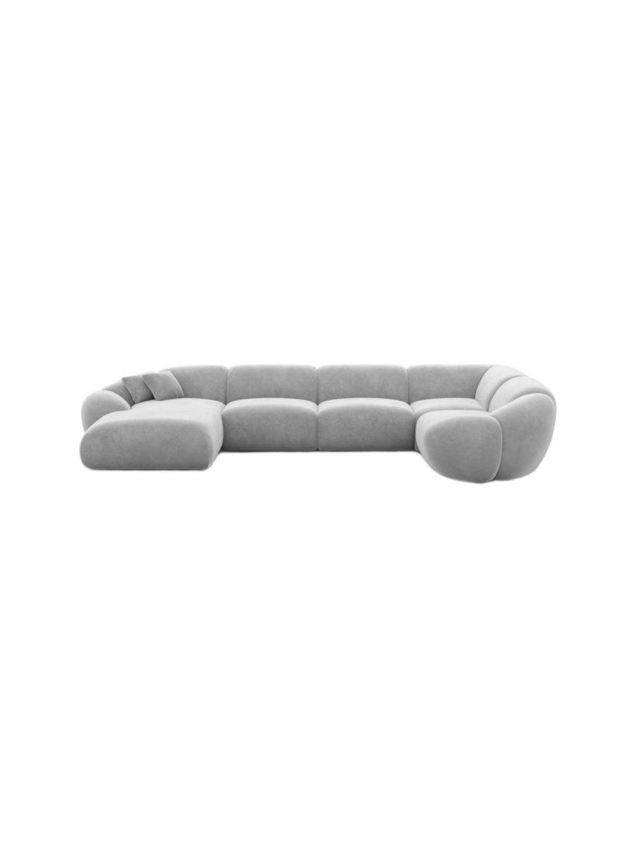 
6-Sitzer Design Panorama-Sofa „Arden XL“ mit Samtbezug - Samtbezug Königsblau / Lange Seite links