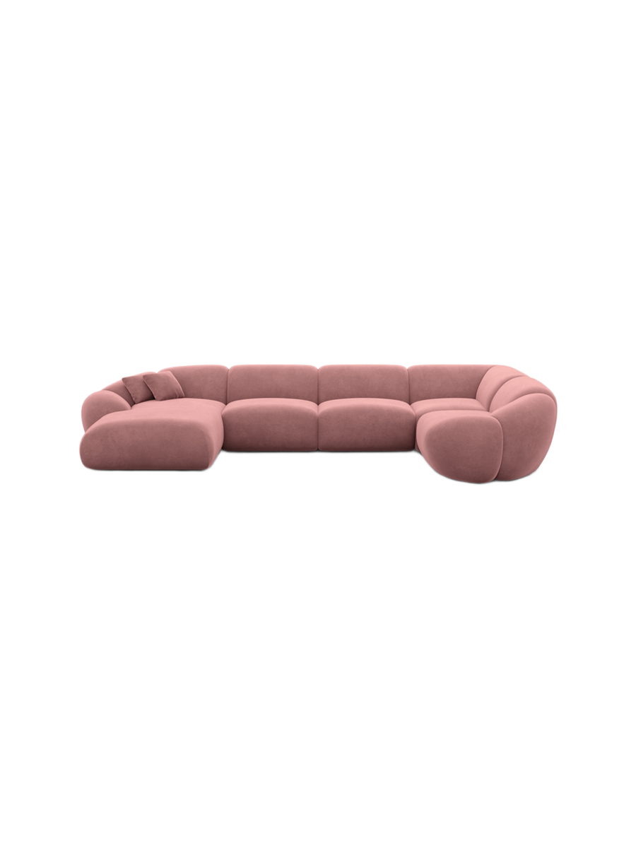 
6-Sitzer Design Panorama-Sofa „Arden XL“ mit Samtbezug - Samtbezug Königsblau / Lange Seite links