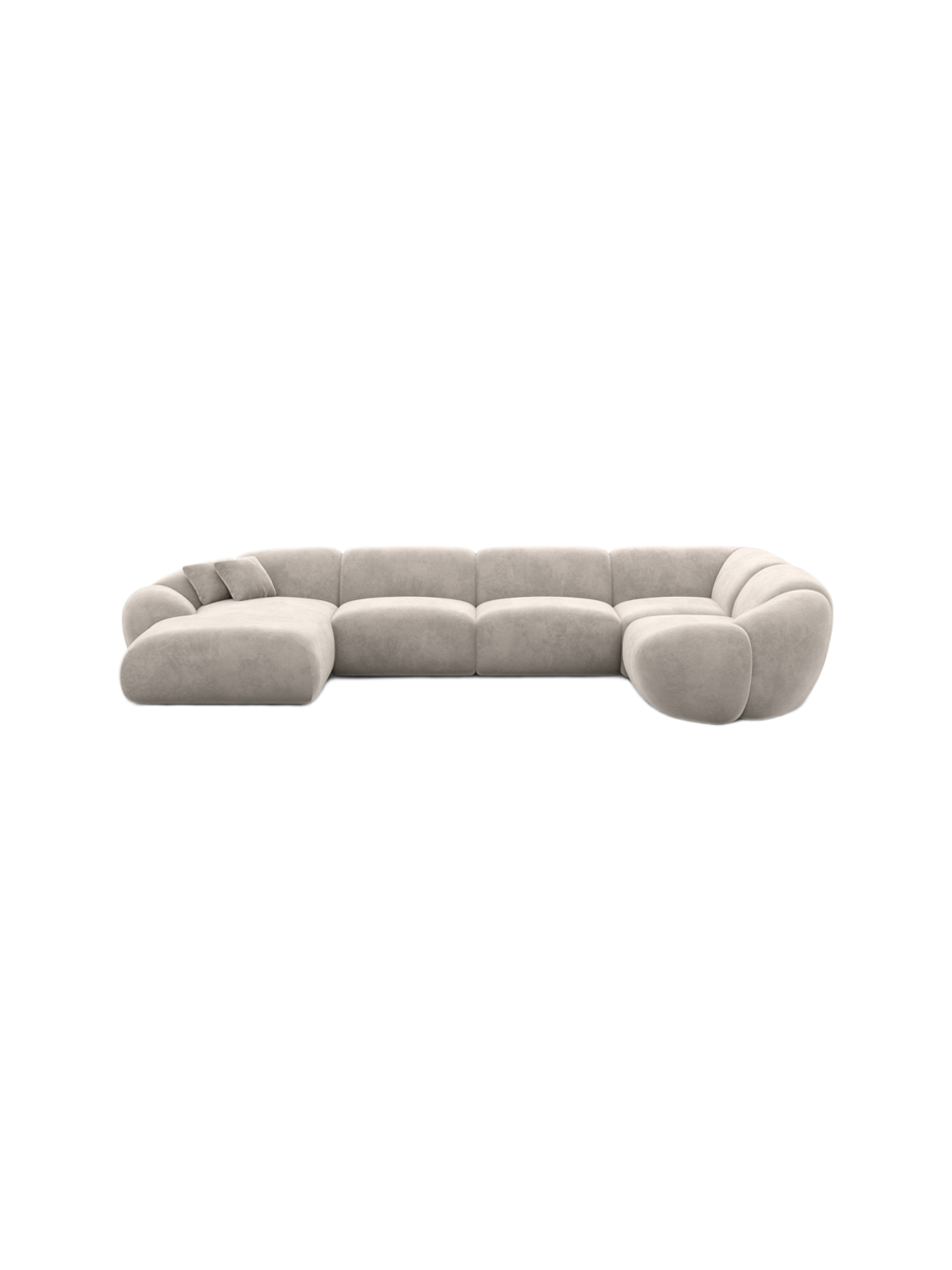 
6-Sitzer Design Panorama-Sofa „Arden XL“ mit Samtbezug - Samtbezug Königsblau / Lange Seite links