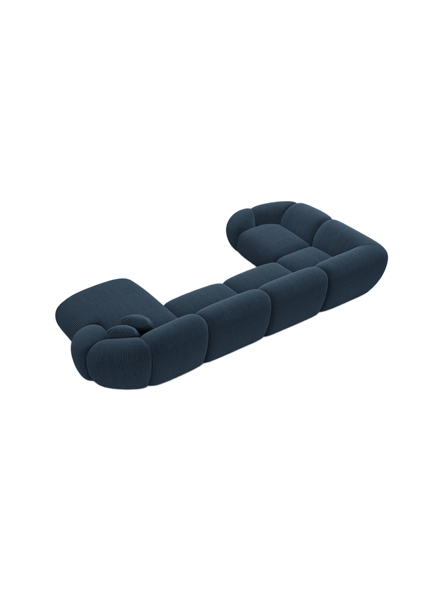 
6-Sitzer Design Panorama-Sofa „Arden XL“, Cordsamt - Cordsamt Dunkelblau / Lange Seite links
