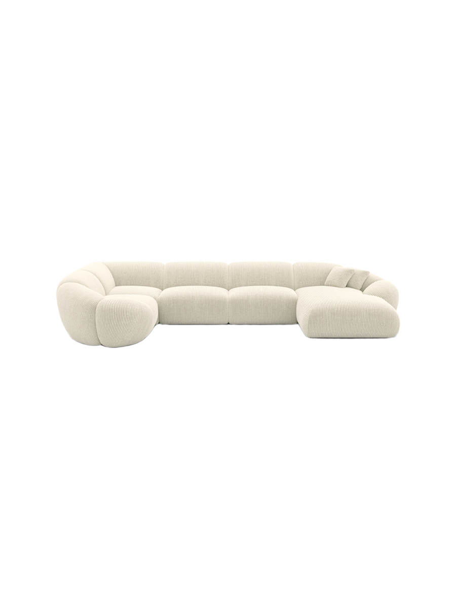 
6-Sitzer Design Panorama-Sofa „Arden XL“, Cordsamt - Cordsamt Dunkelblau / Lange Seite links