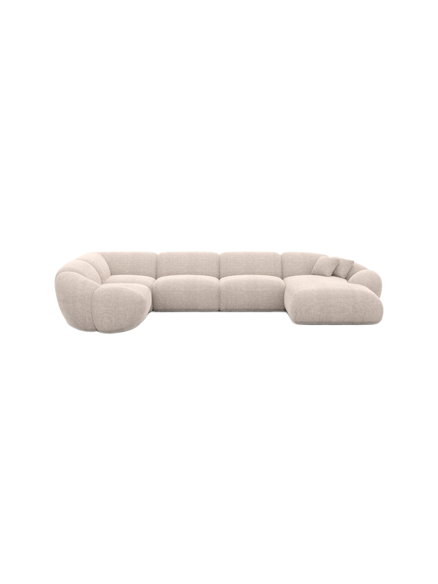 
6-Sitzer Design Panorama-Sofa „Arden XL“ mit Strukturstoff-Bezug - Strukturstoff Anthrazit / Lange Seite links